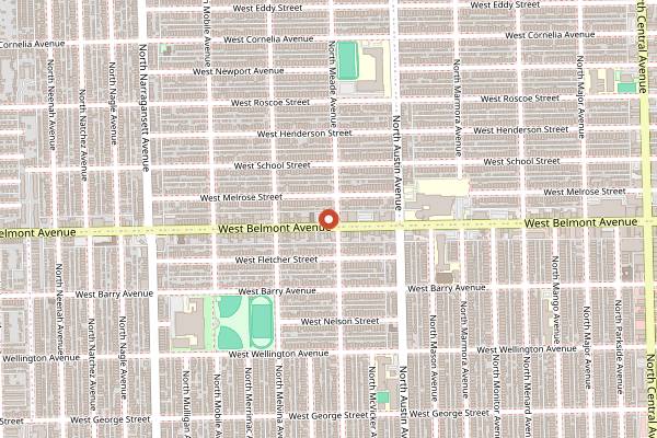 Map showing The Dog Stop in Chicago