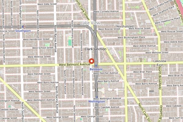 Map showing Figo Wine Bar in Chicago