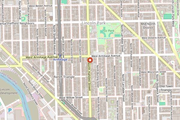 Map showing J9 Wine Bar in Chicago