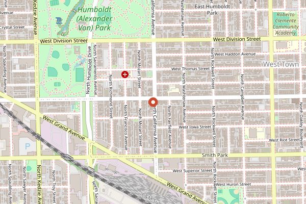 Map showing Rootstock Wine & Beer Bar in Chicago