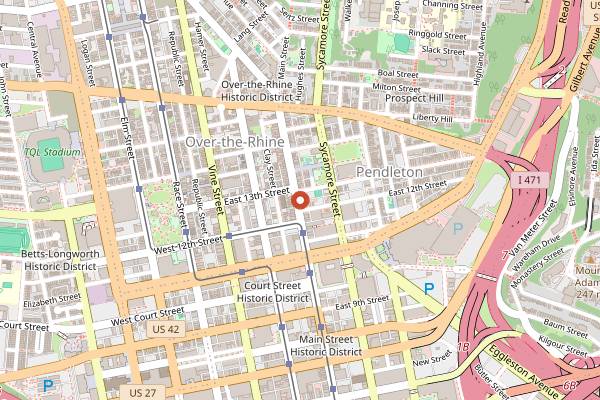 Map showing Allez Bakery in Cincinnati