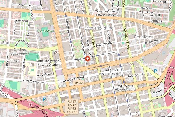 Map showing Cobblestone OTR in Cincinnati