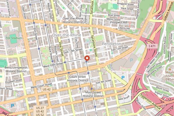 Map showing Japp's Since 1879 in Cincinnati