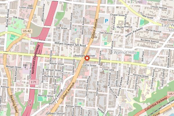 Map showing Esoteric Brewing in Cincinnati