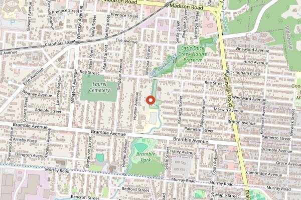 Map showing Fifty West Brewing in Cincinnati