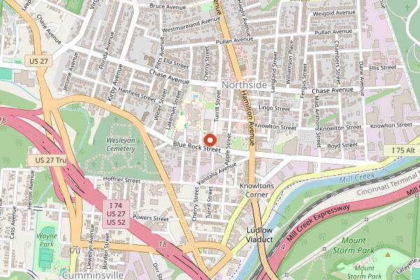 Map showing Urban Artifact in Cincinnati