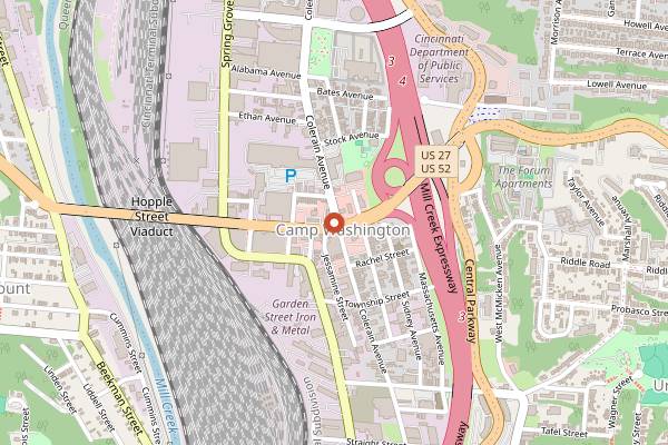 Map showing Camp Washington Chili in Cincinnati