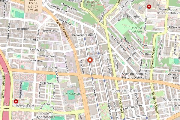 Map showing Chino's Street Food in Cincinnati