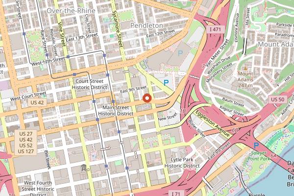 Map showing Cheapside Cafe in Cincinnati