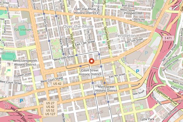 Map showing Coffee Emporium OTR in Cincinnati