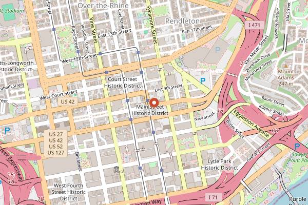Map showing Arnold's Bar and Grill in Cincinnati