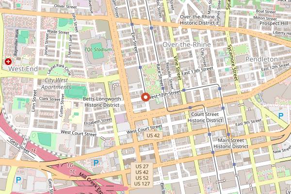 Map showing Izzy's in Cincinnati