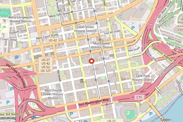 Map showing The Davidson in Cincinnati