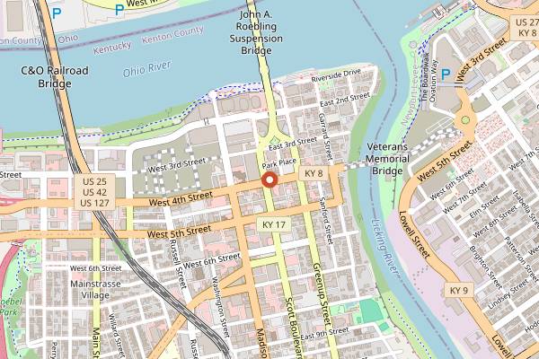 Map showing Molly Malone's Irish Pub in Cincinnati