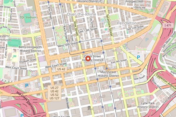 Map showing Asian Food Fest in Cincinnati