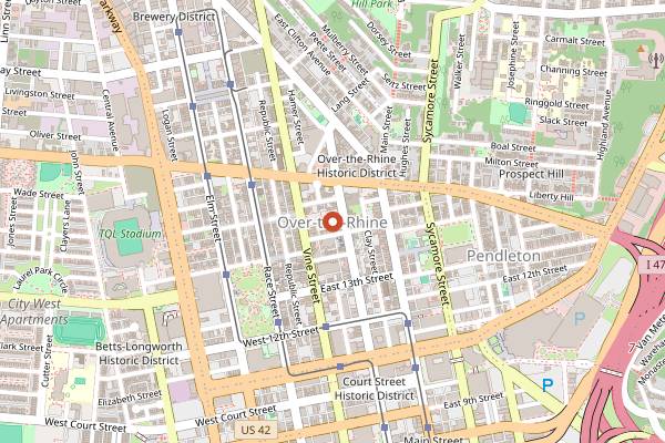 Map showing Bockfest in Cincinnati