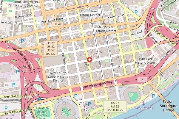 Map showing Cincinnati Chili Week in Cincinnati