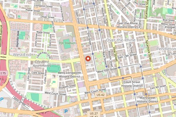 Map showing Cincinnati Coffee Festival in Cincinnati