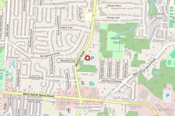 Map showing Panegyri Greek Festival in Cincinnati