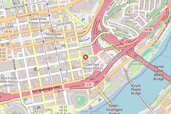 Map showing Taste of Cincinnati in Cincinnati