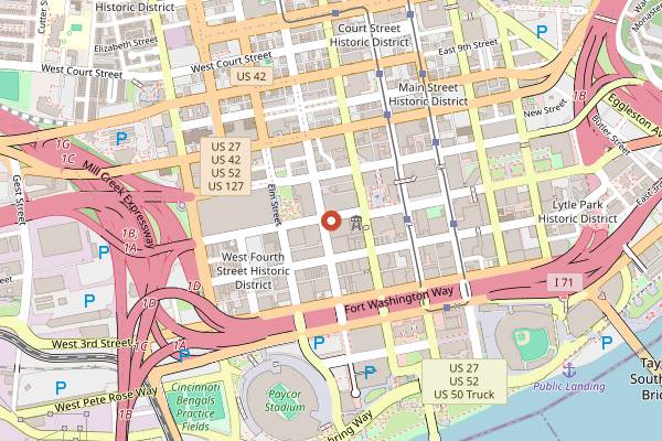 Map showing Orchids at Palm Court in Cincinnati
