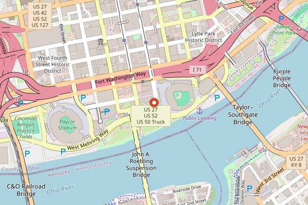 Map showing AC Upper Deck in Cincinnati