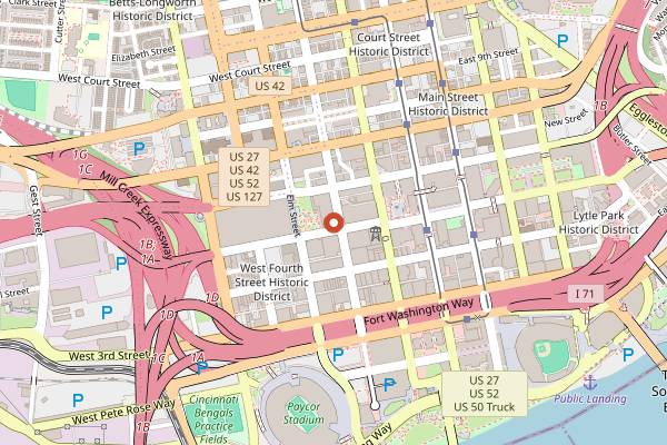 Map showing Mita's in Cincinnati
