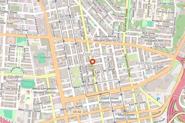 Map showing The Eagle OTR in Cincinnati