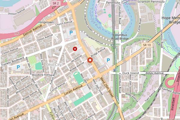 Map showing ABC the Tavern in Cleveland