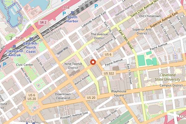 Map showing Masthead Brewing Co. in Cleveland