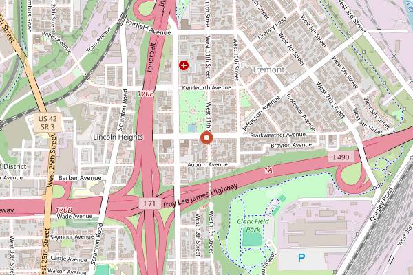 Map showing Prosperity Social Club in Cleveland
