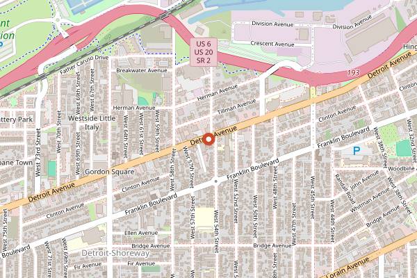 Map showing Astoria Cafe and Market in Cleveland
