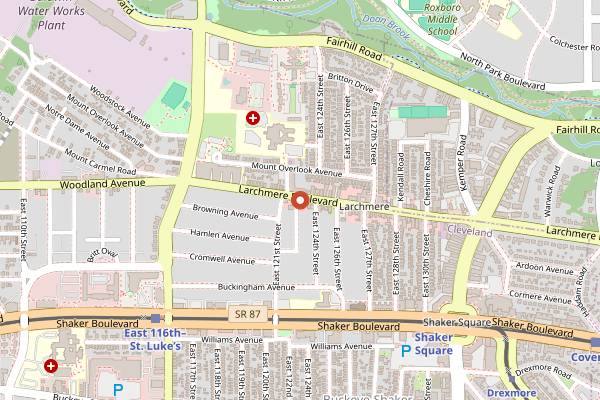 Map showing The HoneyBirch Bakehouse in Cleveland