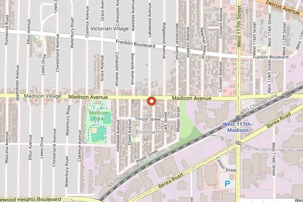 Map showing Phoenix Coffee Birdtown in Cleveland