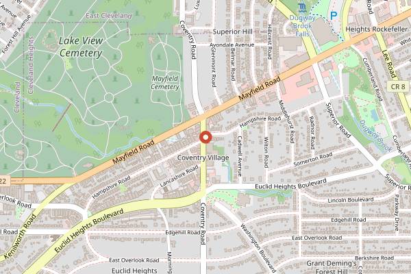 Map showing Phoenix Coffee Coventry in Cleveland