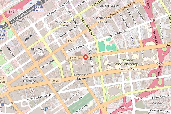 Map showing Hofbrauhaus Cleveland in Cleveland