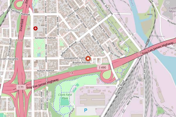 Map showing Lucky's Cafe in Cleveland