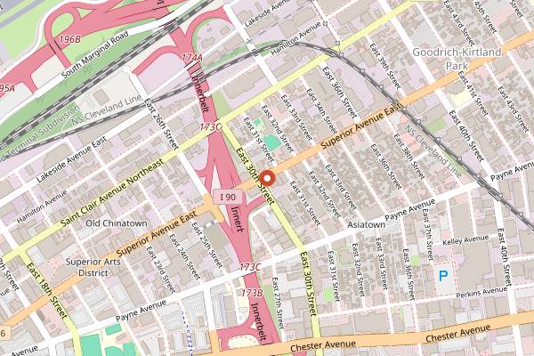 Map showing Superior Pho in Cleveland