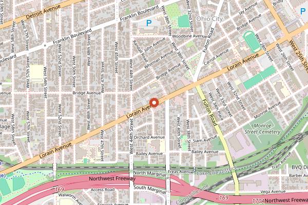 Map showing Duck Rabbit Coffee in Cleveland