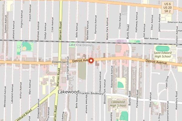 Map showing Erie Island Coffee Roasting Co. in Cleveland