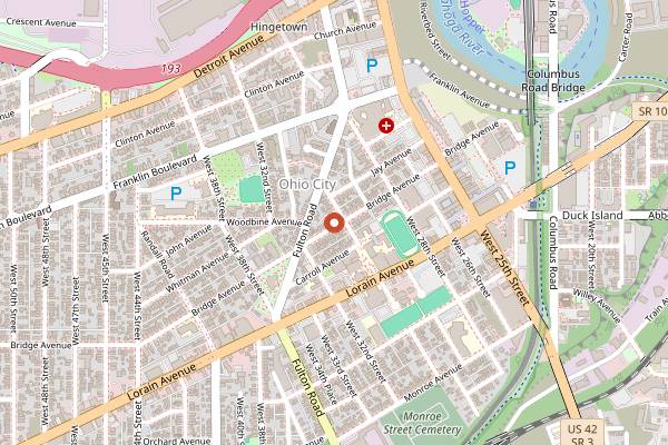 Map showing Phoenix Coffee Roasters in Cleveland
