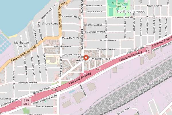 Map showing Six Shooter Coffee in Cleveland