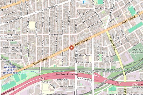 Map showing Stir Studio Kitchen Ohio City in Cleveland
