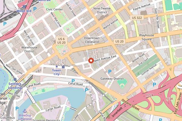 Map showing Red the Steakhouse in Cleveland