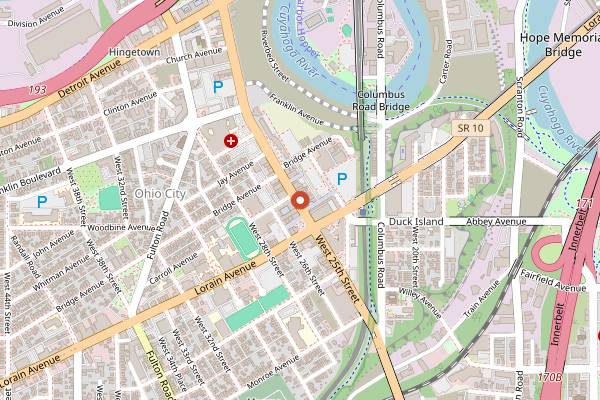 Map showing Phnom Penh Restaurant in Cleveland