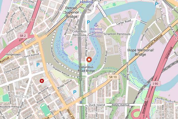 Map showing Tremont Farmers Market in Cleveland