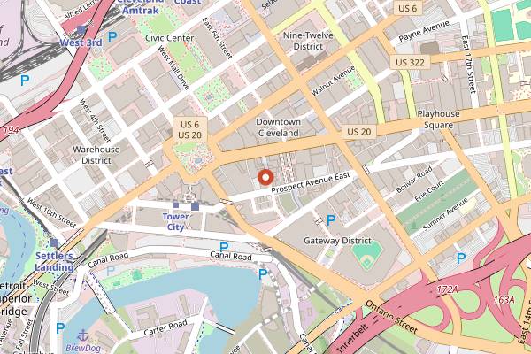Map showing Cordelia in Cleveland