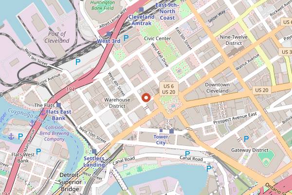 Map showing Fahrenheit in Cleveland