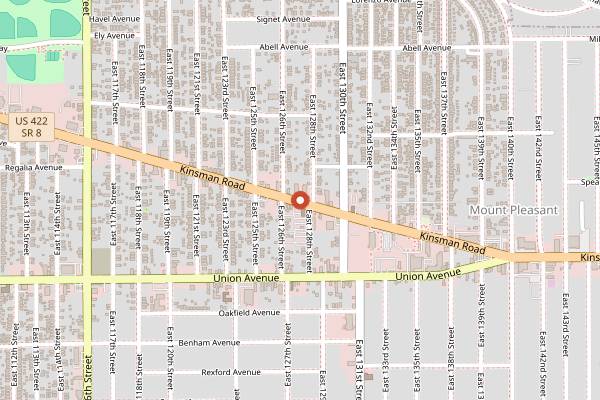 Map showing Mt Pleasant Bar-B-Q in Cleveland