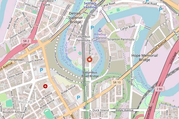 Map showing Sainato's at Rivergate in Cleveland